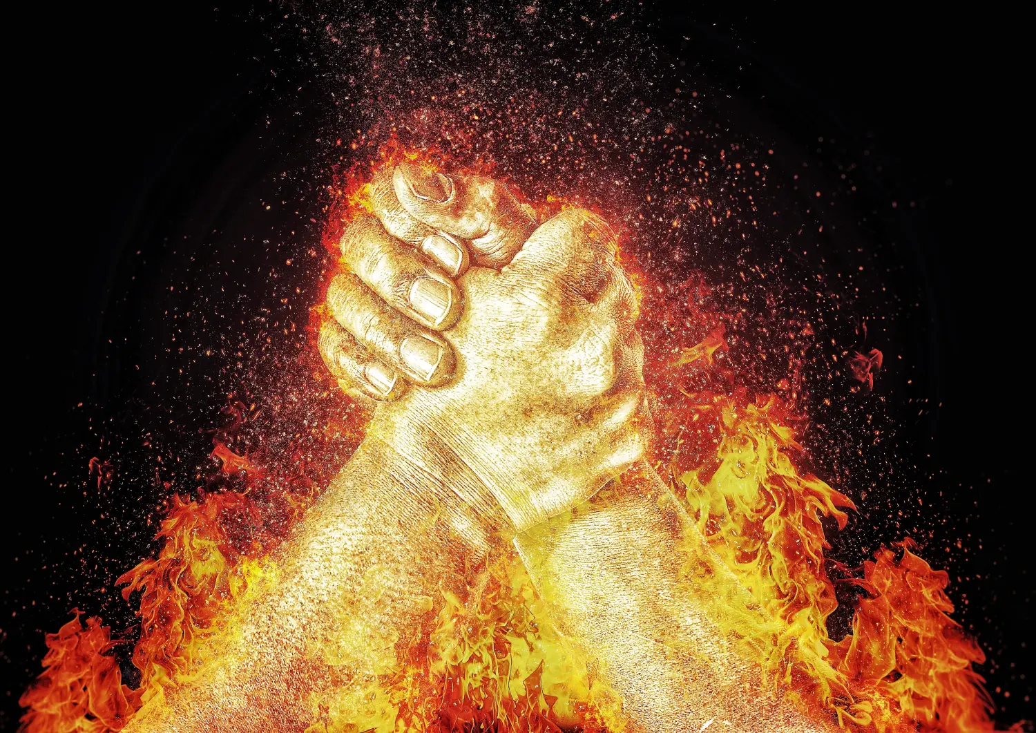 Wing Chun, Art of the Warrior - Hände ringen, Feuer abstrakt schießen